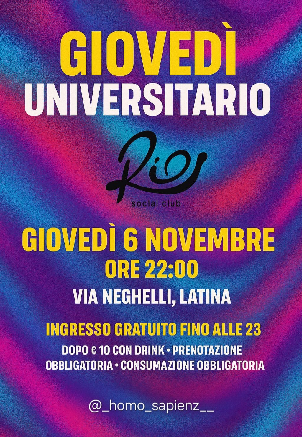 Locandina evento Giovedì Universitario